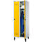 Schäfer Shop Genius Vestiaire sur pieds, 2 compartiments, l. 630 x P 500 x H 1850 mm, serrure de sécurité à came batteuse, gris clair/jaune