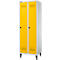 Schäfer Shop Genius Vestiaire sur pieds, 2 compartiments, l. 630 x P 500 x H 1850 mm, serrure de sécurité à came batteuse, gris clair/jaune