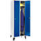 Schäfer Shop Genius Vestiaire sur pieds, 2 compartiments, largeur de compartiment 300 mm, serrure de sécurité à came batteuse, bleu gentiane