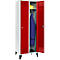 Schäfer Shop Genius Vestiaire sur pieds, 2 compartiments, largeur de compartiment 300 mm, serrure de sécurité à came batteuse, rouge rubis