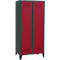 Schäfer Shop Genius Vestiaire sur pieds, 2 compartiments, largeur de compartiment 400 mm, serrure à cylindre,anthracite/rouge rubis