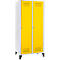 Schäfer Shop Genius Vestiaire sur pieds, 2 compartiments, largeur de compartiment 400 mm, serrure de sécurité à came batteuse, jaune colza