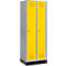 Schäfer Shop Genius Vestiaire sur socle, 2 compartiments, serrure à cylindre, alu blanc/jaune