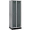 Schäfer Shop Genius Vestiaire sur socle, 2 compartiments, serrure de sécurité à came batteuse, alu blanc/anthracite