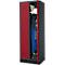 Schäfer Shop Genius Vestiaire sur socle, 2 compartiments, serrure de sécurité à came batteuse, anthracite RAL 7016/rouge