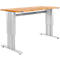 Schäfer Shop Genius werktafel, elektrisch in hoogte verstelbaar, synchroonbesturing, draagvermogen 400 kg, B 1500 x D 700 x H 717-1117 mm 