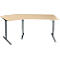 Schäfer Shop Genius Winkelschreibtisch AERO FLEX, elektrisch höhenverstellbar, 135° Winkel links, B 2165 mm, Ahorn/anthrazit + Memorypanel