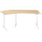 Schäfer Shop Genius Winkelschreibtisch AERO FLEX, elektrisch höhenverstellbar, 135° Winkel links, B 2165 mm, Ahorn/weiß + Memorypanel