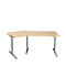 Schäfer Shop Genius Winkelschreibtisch AERO FLEX, elektrisch höhenverstellbar, 135° Winkel links, B 2165 mm, Ahorn/weißalu + Memorypanel