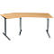 Schäfer Shop Genius Winkelschreibtisch AERO FLEX, elektrisch höhenverstellbar, 135° Winkel links, B 2165 mm, Buche/anthrazit + Memorypanel