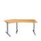 Schäfer Shop Genius Winkelschreibtisch AERO FLEX, elektrisch höhenverstellbar, 135° Winkel links, B 2165 mm, Buche/weißalu