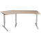 Schäfer Shop Genius Winkelschreibtisch AERO FLEX, elektrisch höhenverstellbar, 135° Winkel links, B 2165 mm, Eiche/weißalu + Memorypanel