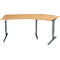 Schäfer Shop Genius Winkelschreibtisch AERO FLEX, elektrisch höhenverstellbar, 135° Winkel rechts, B 2165 mm, Buche/anthrazit + Memorypanel