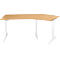 Schäfer Shop Genius Winkelschreibtisch AERO FLEX, elektrisch höhenverstellbar, 135° Winkel rechts, B 2165 mm, Buche/weiß + Memorypanel