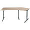 Schäfer Shop Genius Winkelschreibtisch AERO FLEX, elektrisch höhenverstellbar, 135° Winkel rechts, B 2165 mm, Eiche/anthrazit + Memorypanel