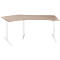 Schäfer Shop Genius Winkelschreibtisch AERO FLEX, elektrisch höhenverstellbar, 135° Winkel rechts, B 2165 mm, Eiche/weiß + Memorypanel
