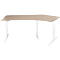 Schäfer Shop Genius Winkelschreibtisch AERO FLEX, elektrisch höhenverstellbar, 135° Winkel rechts, B 2165 mm, Eiche/weiß + Memorypanel
