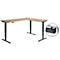 Schäfer Shop Genius Winkelschreibtisch AERO FLEX, elektrisch höhenverstellbar, 90° Winkel, C-Fuß, B 2000 x T 1600 mm, Eiche-Dekor/anthrazit, Memorypanel + Kabelkanal
