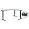 Schäfer Shop Genius Winkelschreibtisch AERO FLEX, elektrisch höhenverstellbar, 90° Winkel, C-Fuß, B 2000 x T 1600 mm, lichtgrau/anthrazit, Memorypanel + Kabelkanal