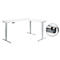 Schäfer Shop Genius Winkelschreibtisch AERO FLEX, elektrisch höhenverstellbar, 90° Winkel, C-Fuß, B 2000 x T 1600 mm, weiß/weißaluminium, Memorypanel + Kabelkanal