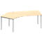 Schäfer Shop Genius Winkelschreibtisch MODENA FLEX 135°, Ansatz links, 4-Fuss-Quadratrohr, B 2165 mm, ahorn/weiss