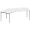 Schäfer Shop Genius Winkelschreibtisch MODENA FLEX 135°, Ansatz links, 4-Fuss-Quadratrohr, B 2165 mm, lichtgrau