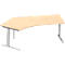 Schäfer Shop Genius Winkelschreibtisch MODENA FLEX 135°, Ansatz links, C-Fuß-Rechteckrohr, B 2165 mm, ahorn/weiß