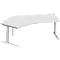Schäfer Shop Genius Winkelschreibtisch MODENA FLEX 135°, Ansatz links, C-Fuß-Rechteckrohr, B 2165 mm, lichtgrau