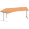 Schäfer Shop Genius Winkelschreibtisch MODENA FLEX 135°, Ansatz links, C-Fuß-Rundrohr, B 2165 mm, buche