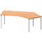 Schäfer Shop Genius Winkelschreibtisch MODENA FLEX 135°, Ansatz rechts, 4-Fuss-Quadratrohr, B 2165 mm, buche/weiss