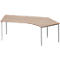 Schäfer Shop Genius Winkelschreibtisch MODENA FLEX 135°, Ansatz rechts, 4-Fuss-Quadratrohr, B 2165 mm, Eiche-Dekor/weissalu