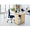 Schäfer Shop Genius Winkelschreibtisch MODENA FLEX, 135°, Bügelfuß, Ansatz links, B, B 2165 mm, Ahorn-Dekor