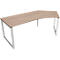 Schäfer Shop Genius Winkelschreibtisch MODENA FLEX, 135°, Bügelfuß, Ansatz rechts, B 2165 mm, Eiche-Dekor