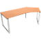 Schäfer Shop Genius Winkelschreibtisch MODENA FLEX, 135°, Bügelfuß, Ansatz rechts, B, B 2165 mm, Buche-Dekor