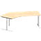 Schäfer Shop Genius Winkelschreibtisch MODENA FLEX 135°, T-Fuß-Rundrohr, B 2165 mm, Ansatz links, Ahorn/weißalu