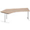 Schäfer Shop Genius Winkelschreibtisch MODENA FLEX 135°, T-Fuß-Rundrohr, B 2165 mm, Ansatz links, Eiche-Dekor/weißalu