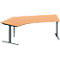 Schäfer Shop Genius Winkelschreibtisch MODENA FLEX, 135° Winkel links, T-Fuß Rechteckrohr, B 2165 x T 800/800 x H 650-850 mm, Buche/anthrazit
