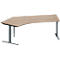 Schäfer Shop Genius Winkelschreibtisch MODENA FLEX, 135° Winkel links, T-Fuß Rechteckrohr, B 2165 x T 800/800 x H 650-850 mm, Eiche/anthrazit