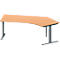Schäfer Shop Genius Winkelschreibtisch MODENA FLEX, 135° Winkel rechts, T-Fuß Rechteckrohr, B 2165 x T 800/800 x H 650-850 mm, Buche/anthrazit