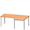 Schäfer Shop Genius Winkelschreibtisch MODENA FLEX 90°,Ansatz rechts, B 2000 mm, Buche