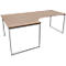 Schäfer Shop Genius Winkelschreibtisch MODENA FLEX, 90°, Bügelfuß, Ansatz links, B 2000 mm, Eiche-Dekor