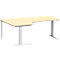 Schäfer Shop Genius Winkelschreibtisch MODENA FLEX 90°, C-Fuß-Rechteckrohr, B 2000 mm, Ansatz links, Ahorn/weißalu