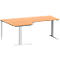 Schäfer Shop Genius Winkelschreibtisch MODENA FLEX 90°, C-Fuß-Rechteckrohr, B 2000 mm, Ansatz links, Buche/weißalu