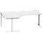 Schäfer Shop Genius Winkelschreibtisch MODENA FLEX, 90° Winkel links, T-Fuß Rechteckrohr, B 2000 x T 1200/800 x H 650-850 mm, lichtgrau/weißalu