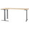 Schäfer Shop Genius Winkelschreibtisch Modena Flex, elektrisch höhenverstellbar, 90° Winkel beidseitig, B 2000 x T 1600 mm, Ahorn/anthrazit