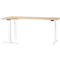 Schäfer Shop Genius Winkelschreibtisch Modena Flex, elektrisch höhenverstellbar, 90° Winkel beidseitig, B 2000 x T 1600 mm, Ahorn/weiß