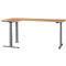 Schäfer Shop Genius Winkelschreibtisch Modena Flex, elektrisch höhenverstellbar, 90° Winkel beidseitig, B 2000 x T 1600 mm, Buche/anthrazit