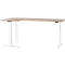 Schäfer Shop Genius Winkelschreibtisch Modena Flex, elektrisch höhenverstellbar, 90° Winkel beidseitig, B 2000 x T 1600 mm, Eiche/weiß