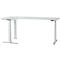 Schäfer Shop Genius Winkelschreibtisch Modena Flex, elektrisch höhenverstellbar, 90° Winkel beidseitig, B 2000 x T 1600 mm, lichtgrau/weißaluminium