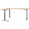 Schäfer Shop Genius Winkelschreibtisch Modena Flex, elektrisch höhenverstellbar, 90° Winkel beidseitig, B 2000 x T 2000 mm, Ahorn/anthrazit